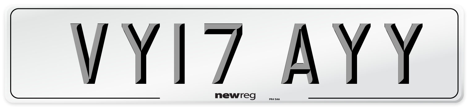 VY17 AYY Number Plate from New Reg